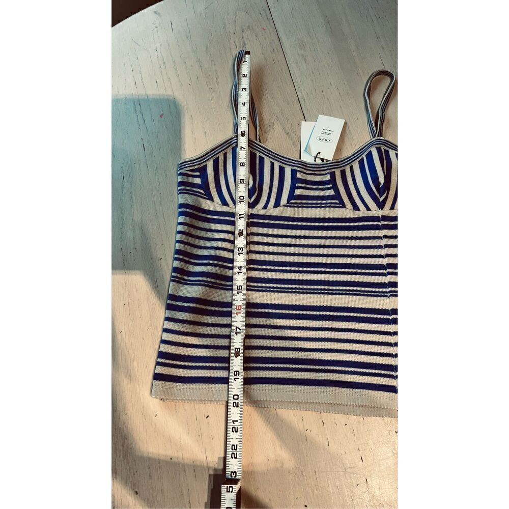 CIDER BLUE STRIPE CORSET TANK TOP WOMENS SZ L NEW - Picture 6 of 8